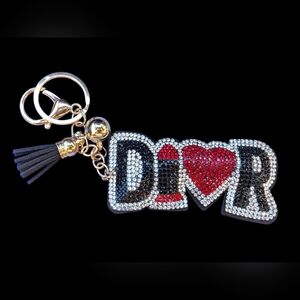 Black Rhinestone Dior Bag Charm / Keychain